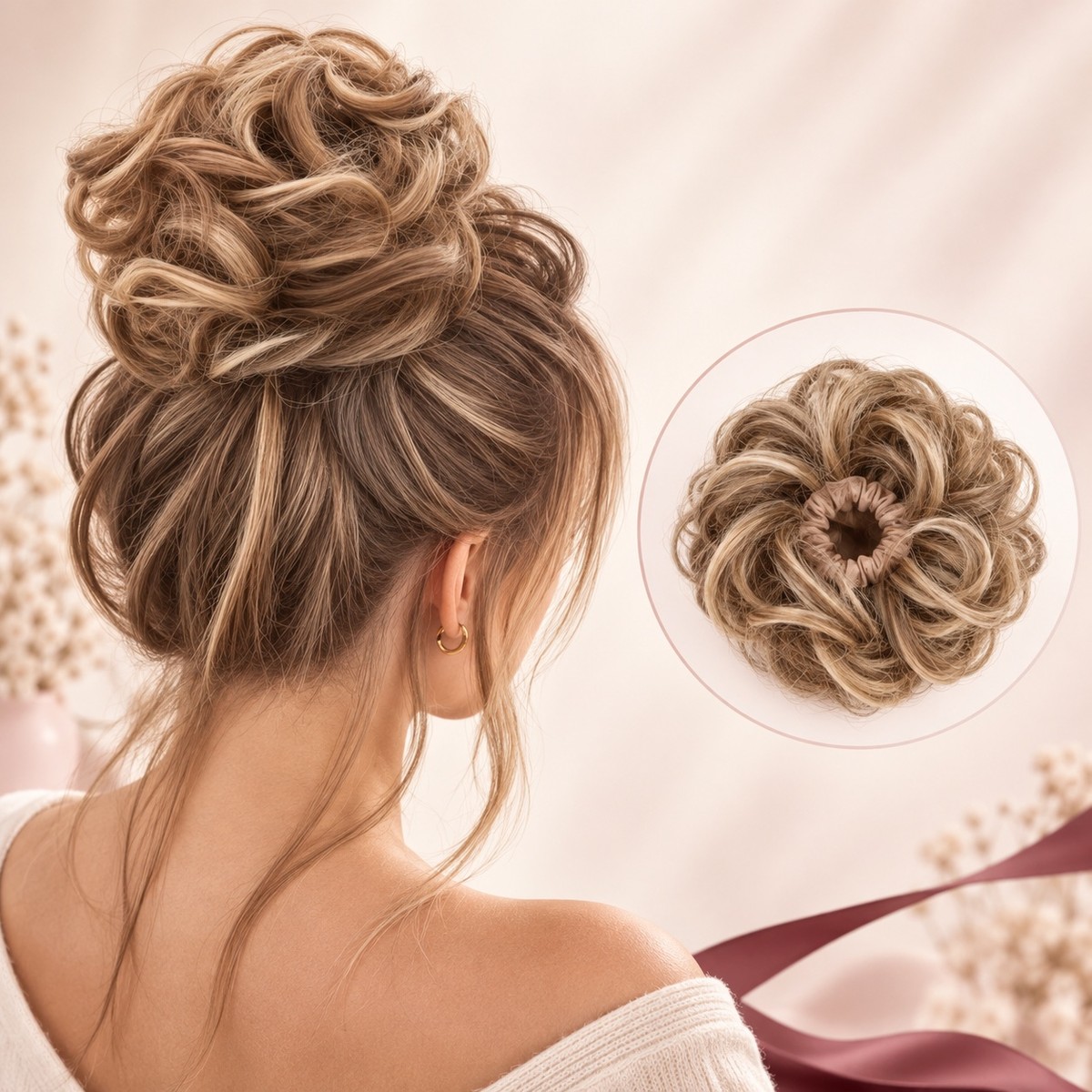 Champagne Tousled Bridal Bun product visual reference