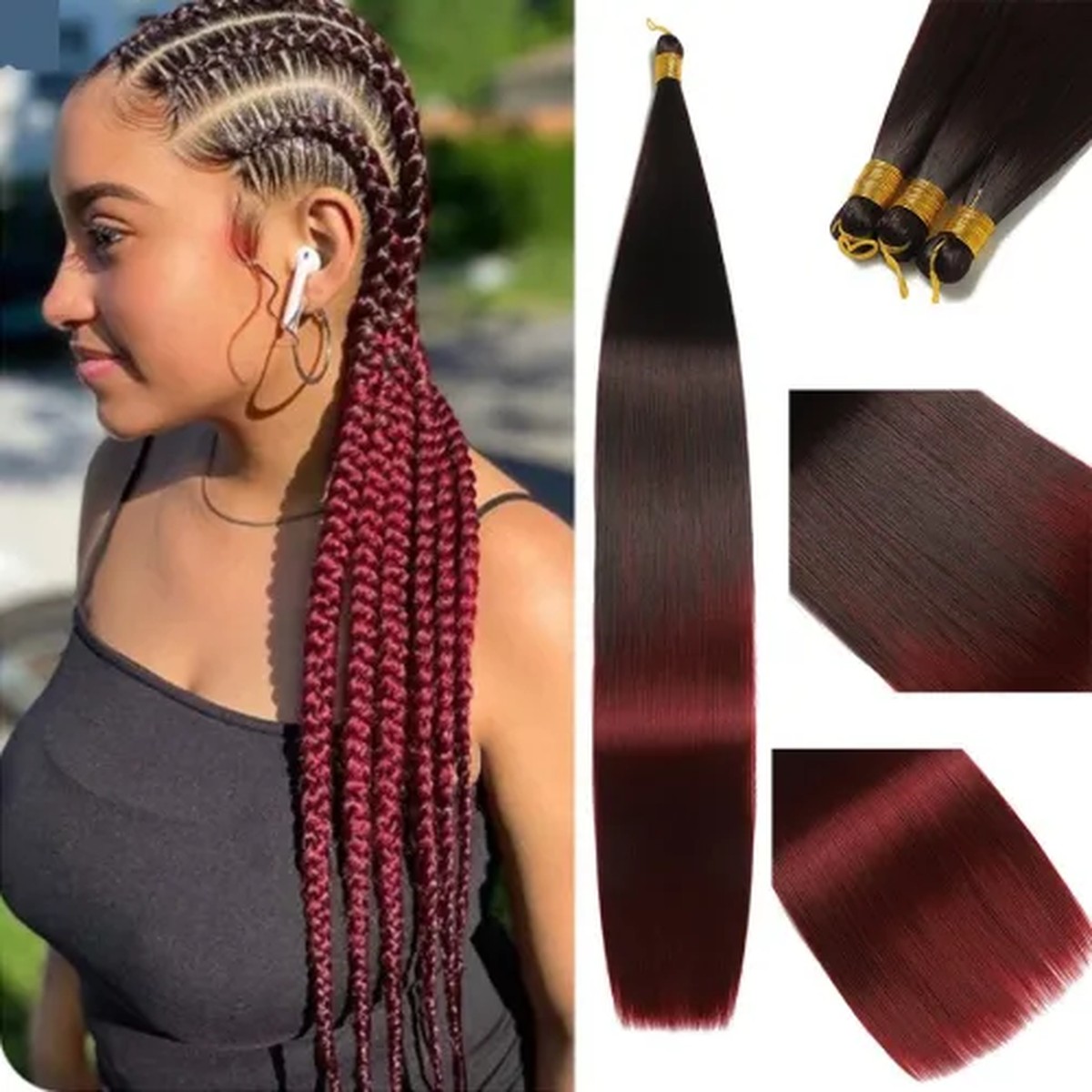 Burgundy Braiding Length Bundle