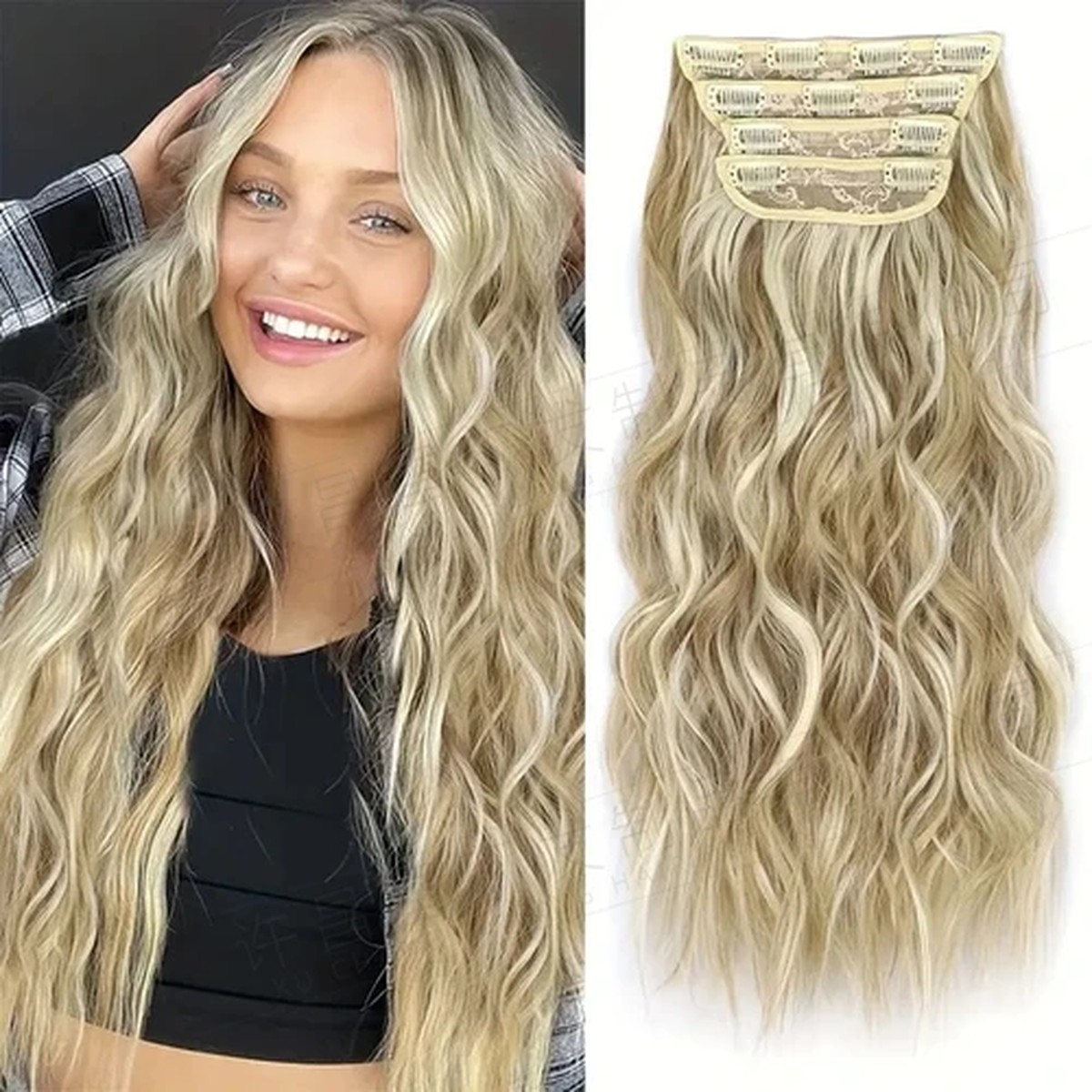 Light Blonde Water-Wave Clip-In Set product visual reference