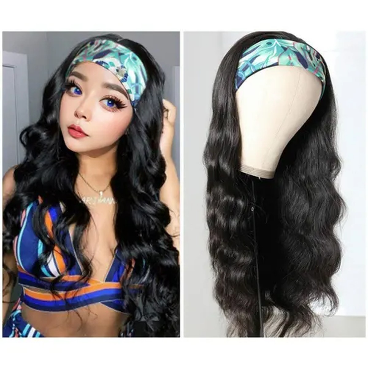 Printed-Band Body-Wave Half Wig product visual reference