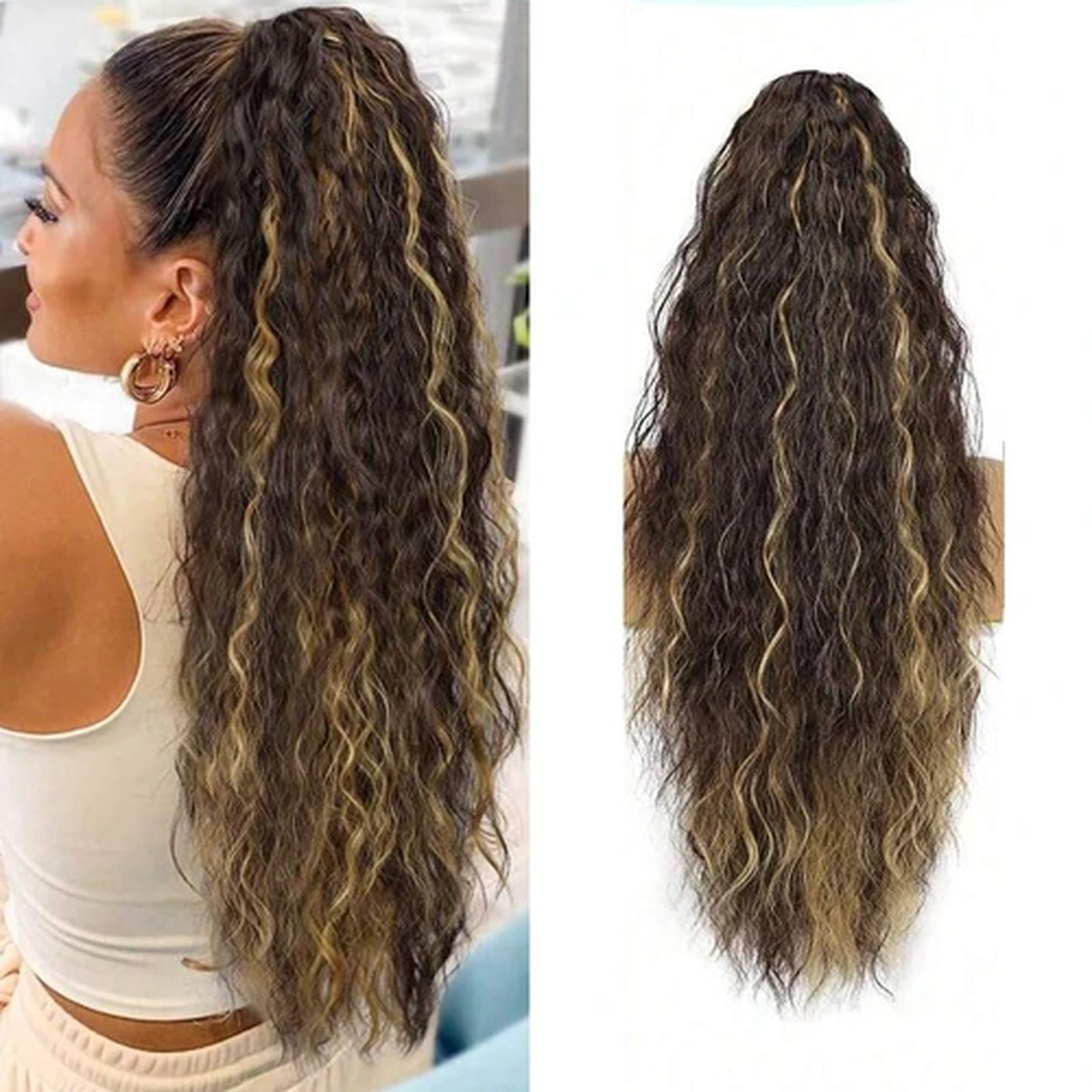 Balayage Water-Wave Drawstring Ponytail product visual reference