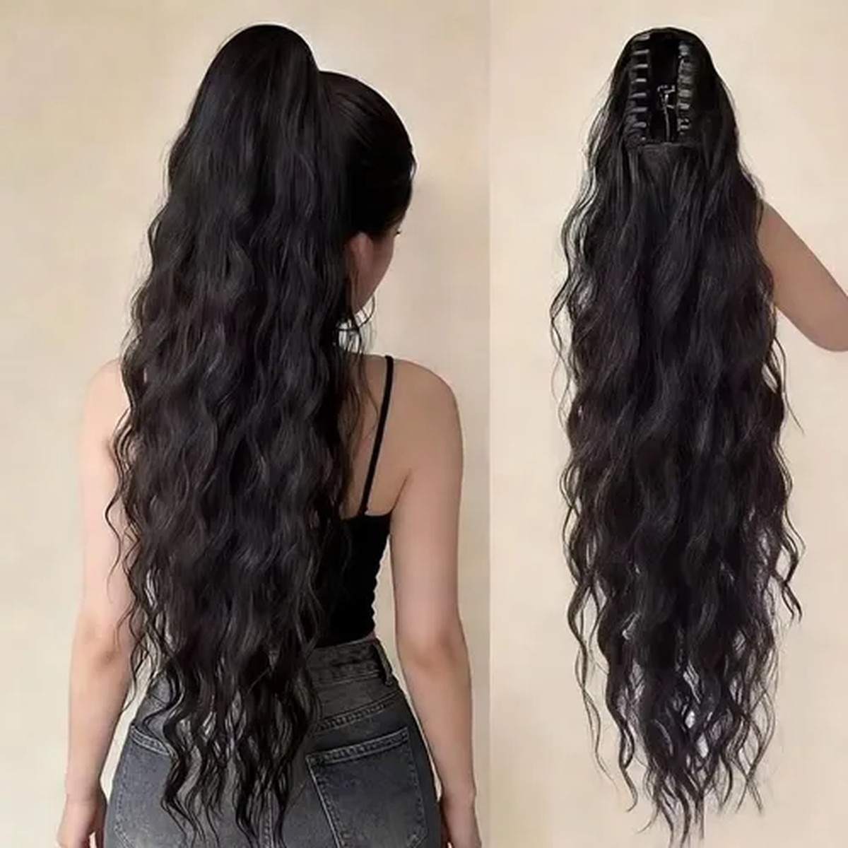 Midnight Long-Wave Claw Ponytail product visual reference