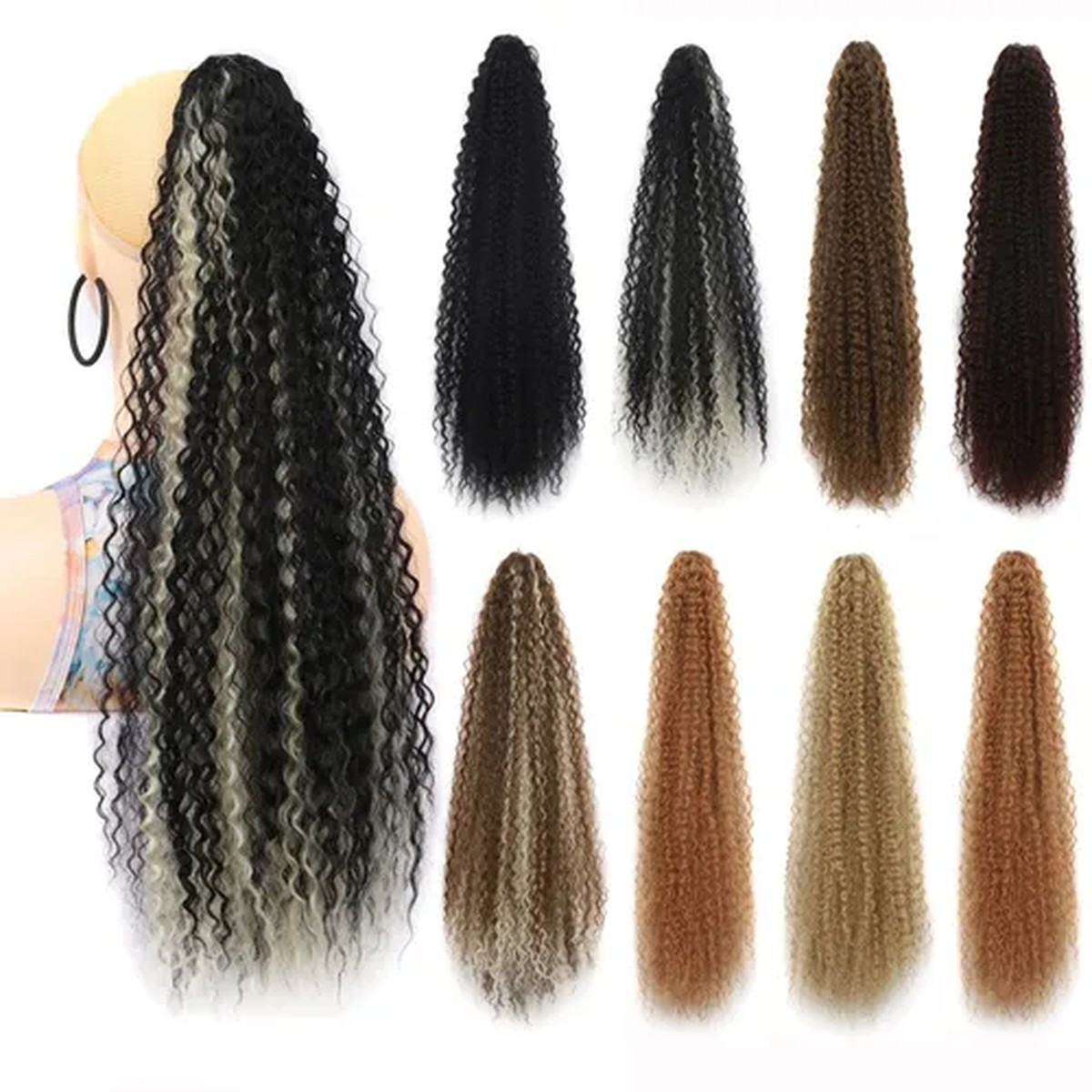 Multi-Shade Kinky Curl Ponytail Set