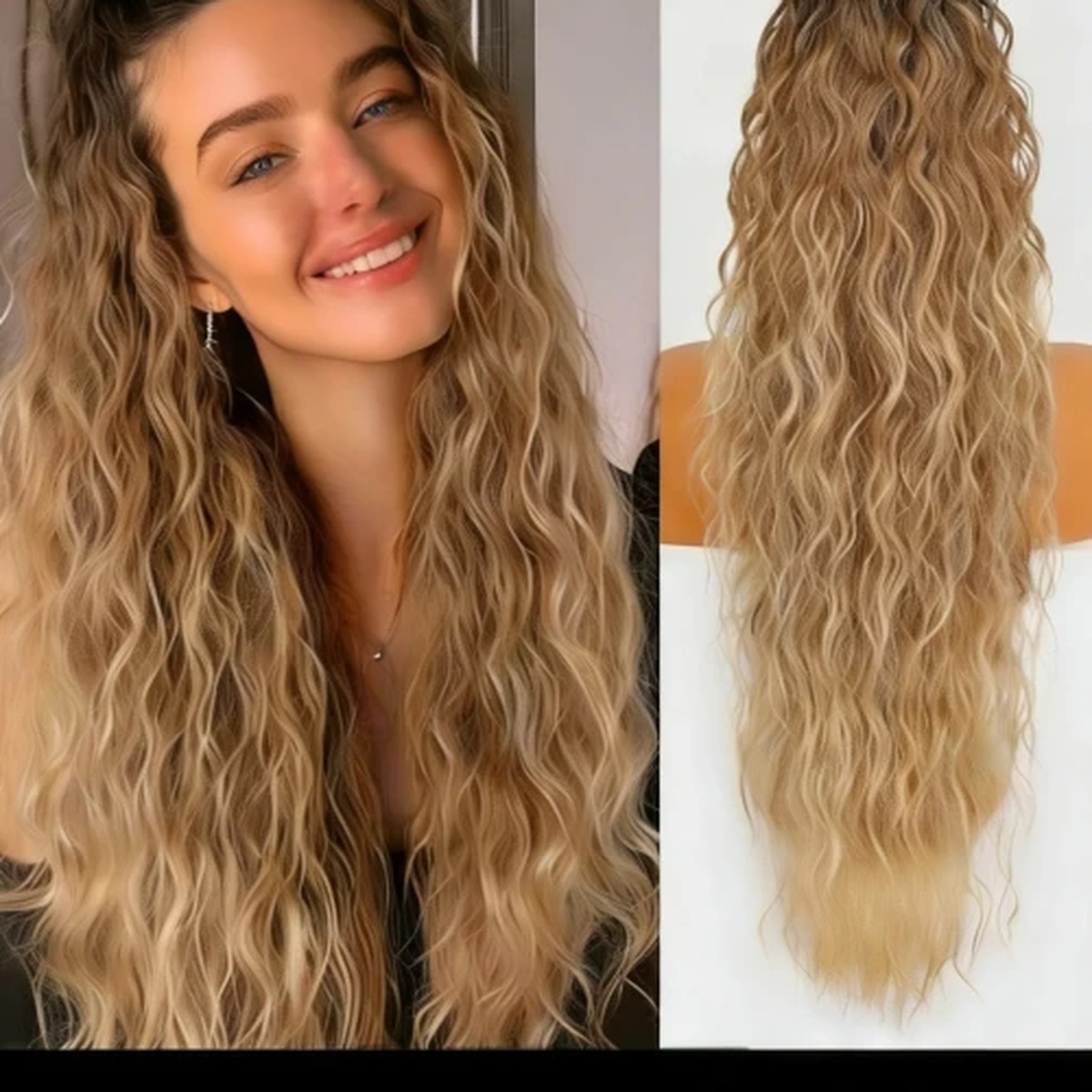 Honey Blonde Beach-Wave Ponytail product visual reference