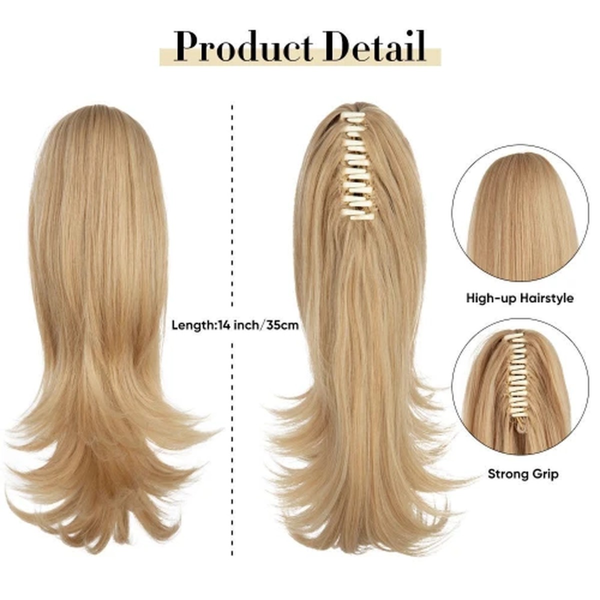 Sand Blonde Feathered Claw Ponytail