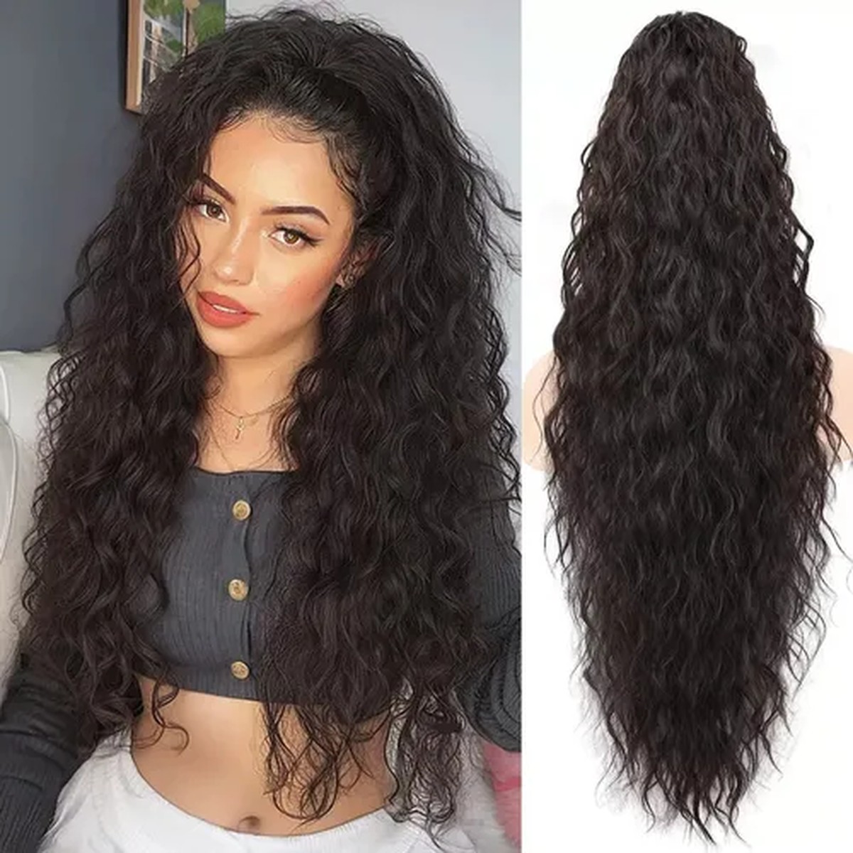 Espresso Deep-Curl Ponytail product visual reference