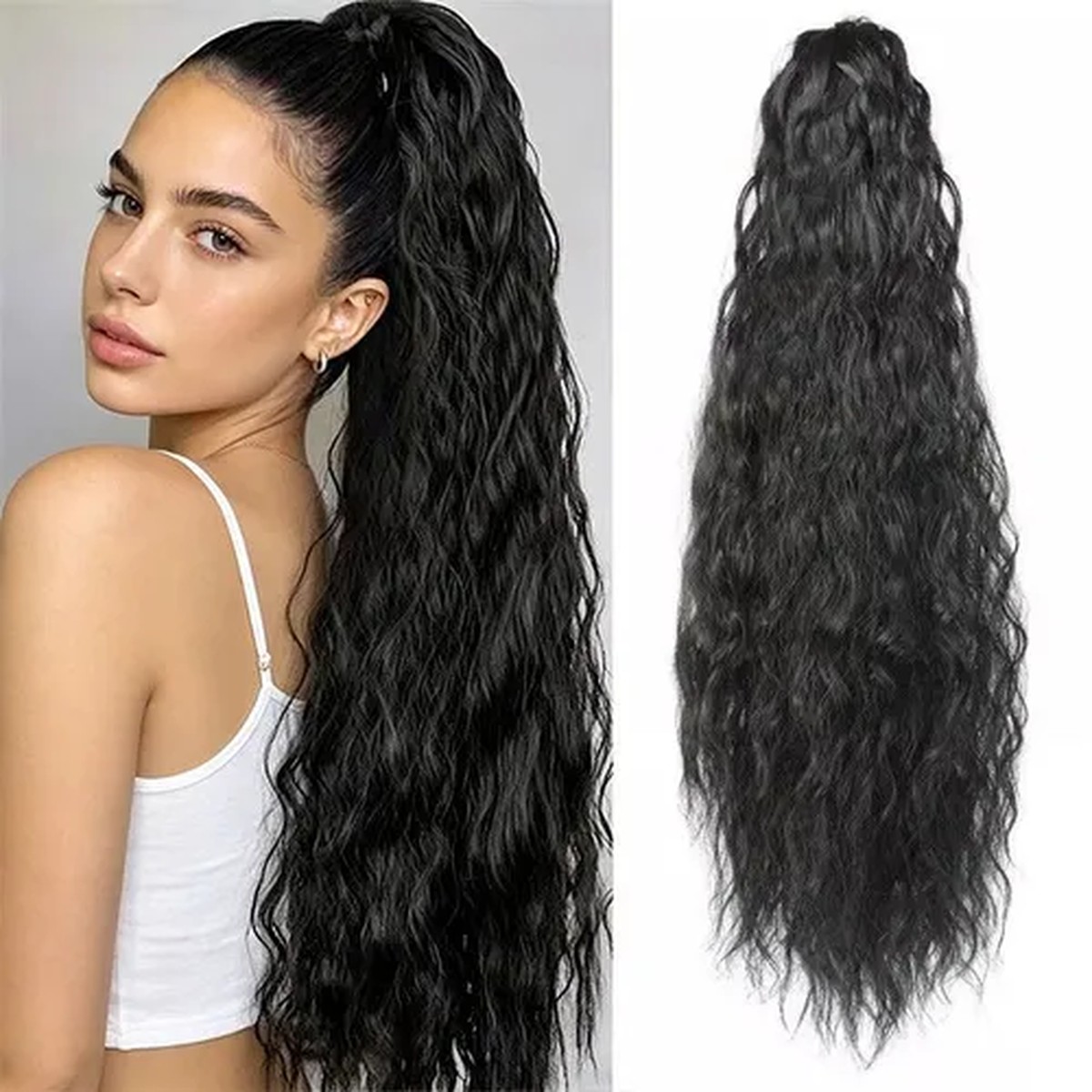 Jet Black Wet-Wave Ponytail product visual reference