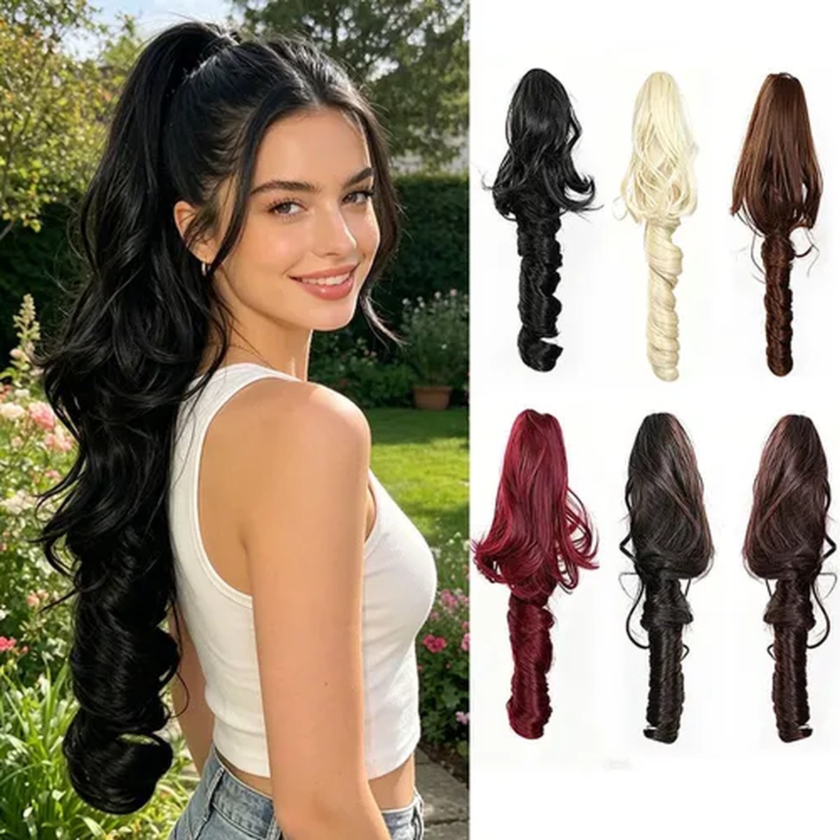 Midnight Ribbon-Curl Ponytail product visual reference