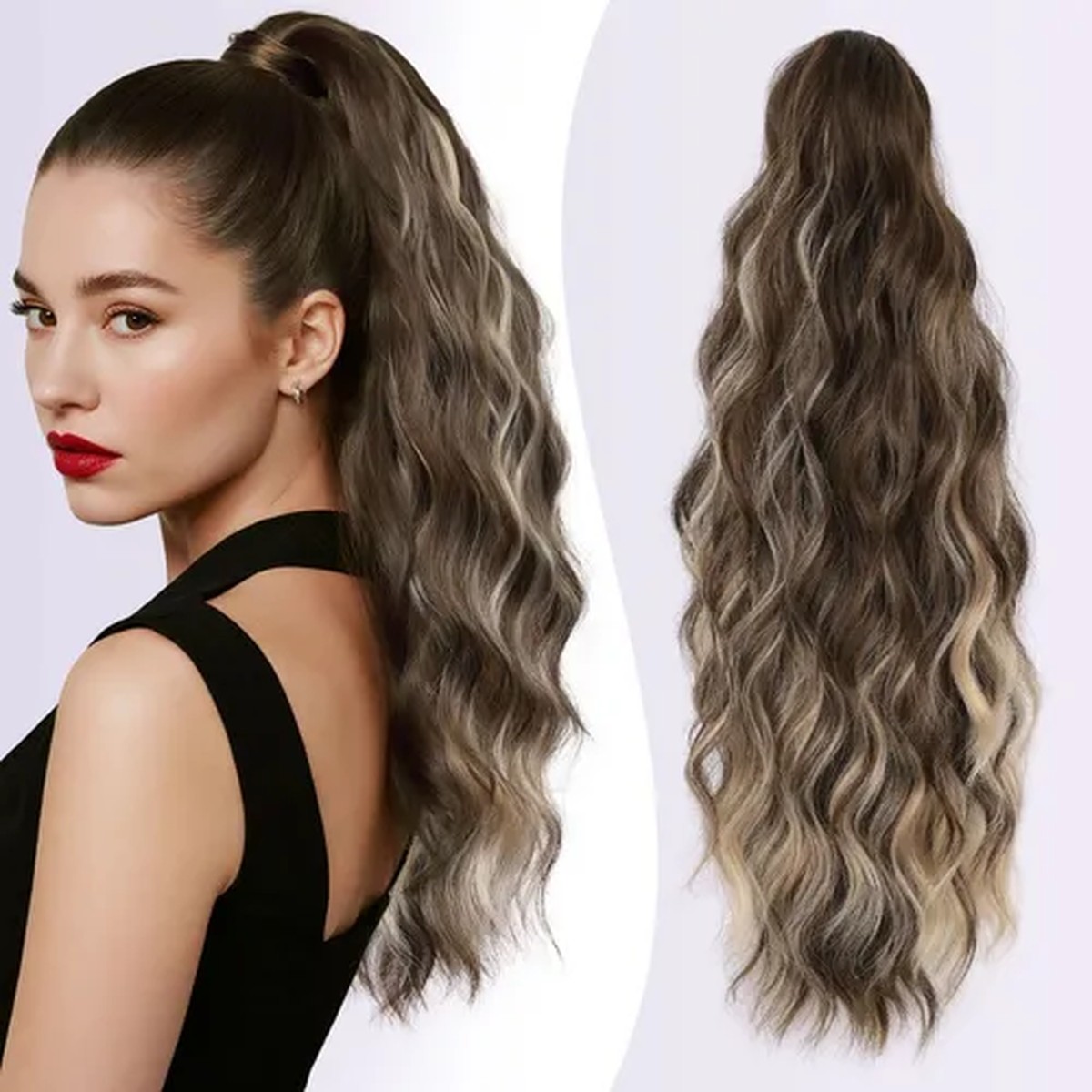 Ash Brown Soft-Wave Ponytail product visual reference