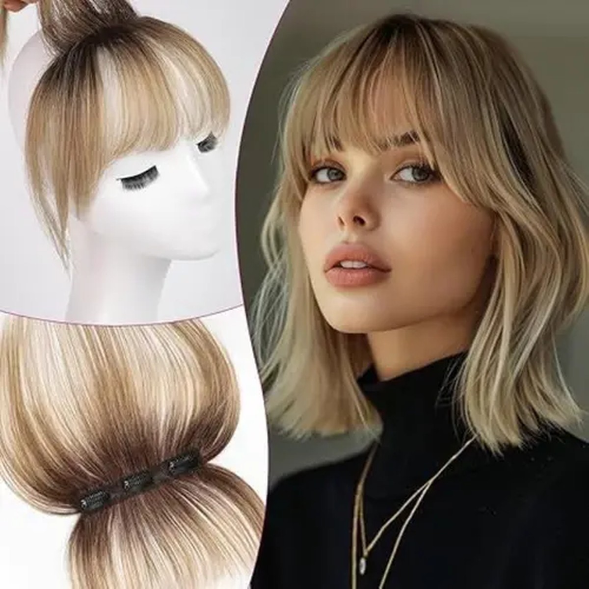 Champagne Bob Fringe Topper product visual reference