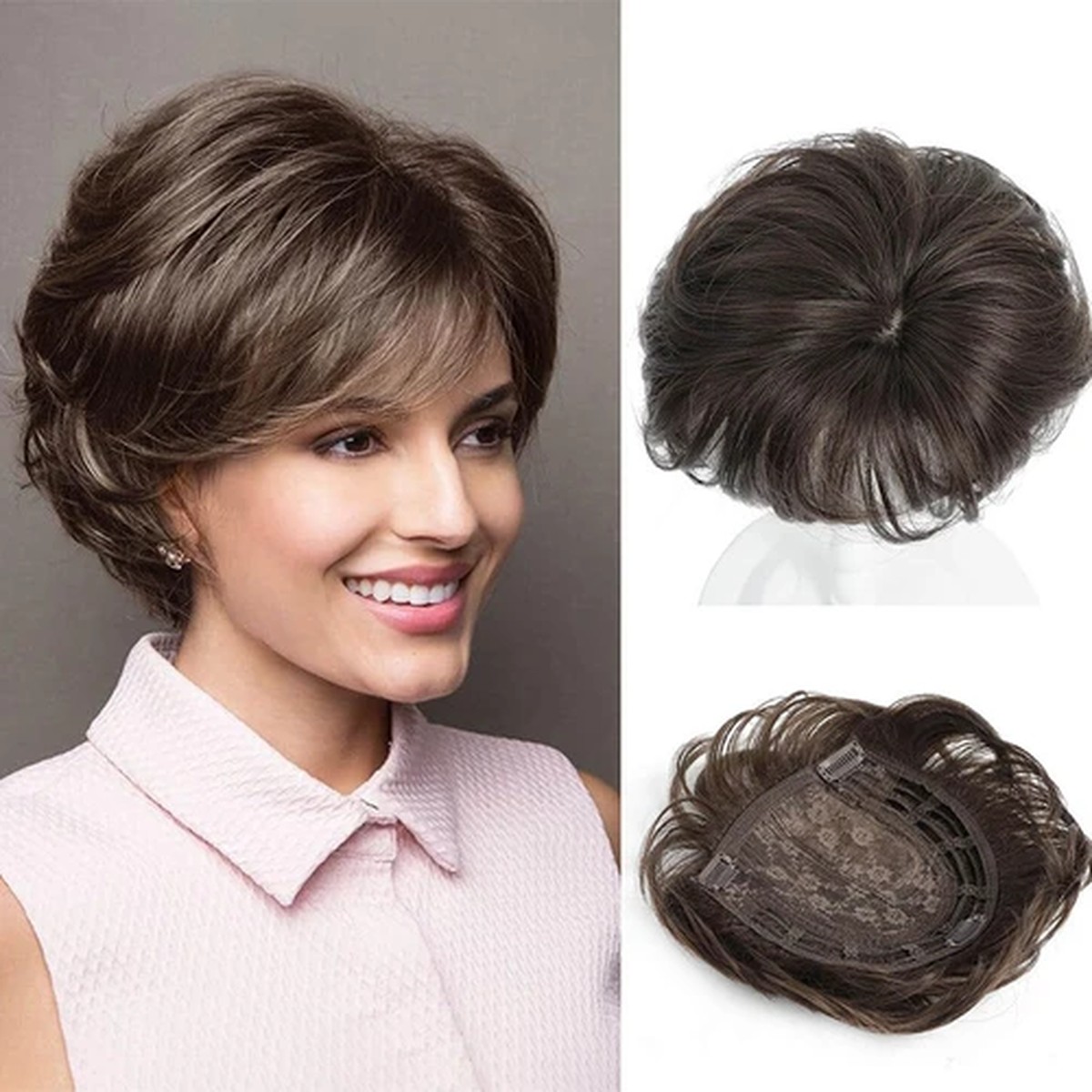Short Brown Crown Volume Topper product visual reference