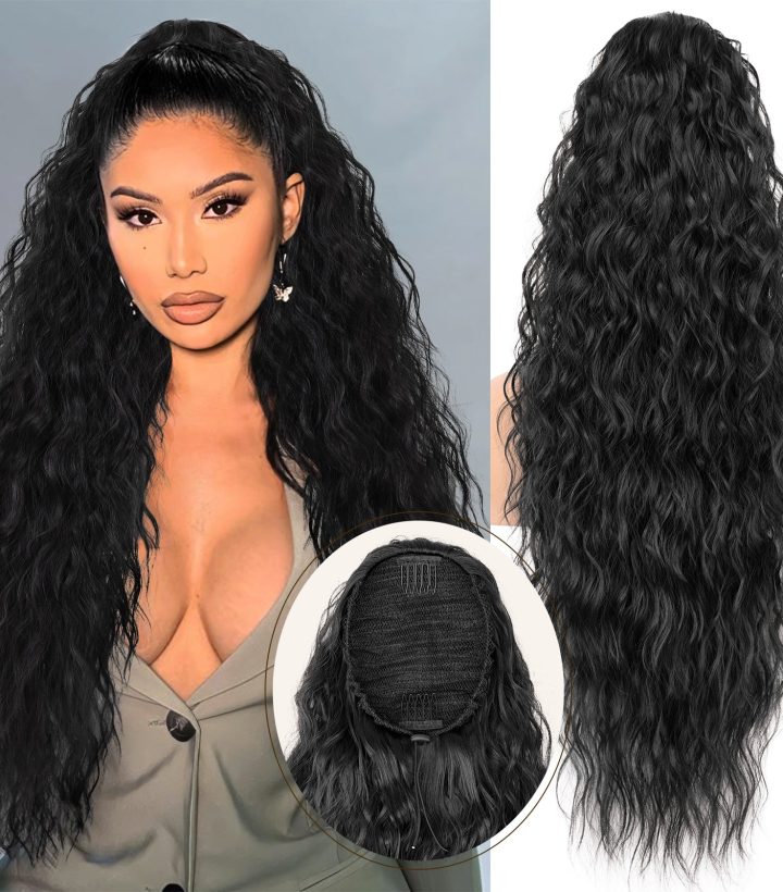 KooKaStyle YK2114 30-Inch Ripple Drawstring Ponytail